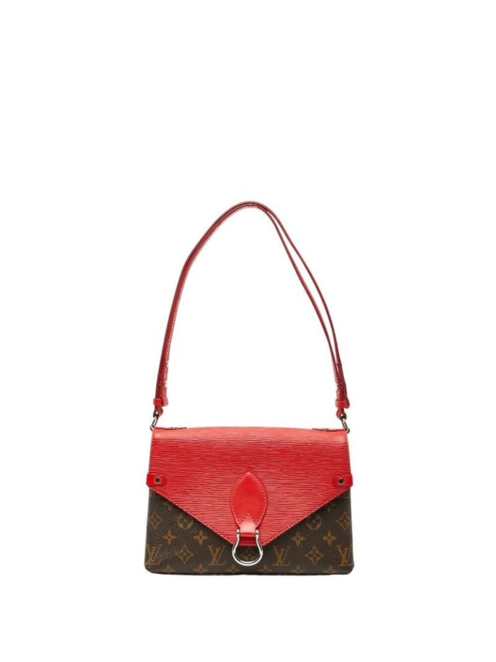 Louis Vuitton Monogram Epi Saint Michel Shoulder Bag Coquelicot Red Brown